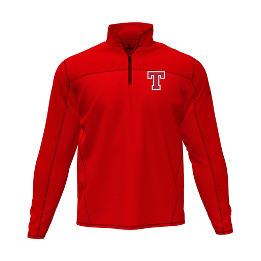 [CUS-DFW-QTRZ-PER-LSL-RED-AS-LOGO2] Quarter Zip Pullover (Adult S, Red, Logo 2)