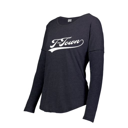 [FTLCUBNV-FAS-LOGO1] Decker Women's Tri-Blend T-Shirt - Long Sleeve (Female Adult S, Navy, Logo 1)