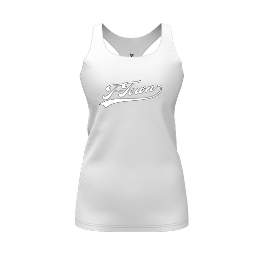 [CUS-DFW-RCBK-PER-WHT-FYS-LOGO1] Racerback Tank Top (Female Youth S, White, Logo 1)