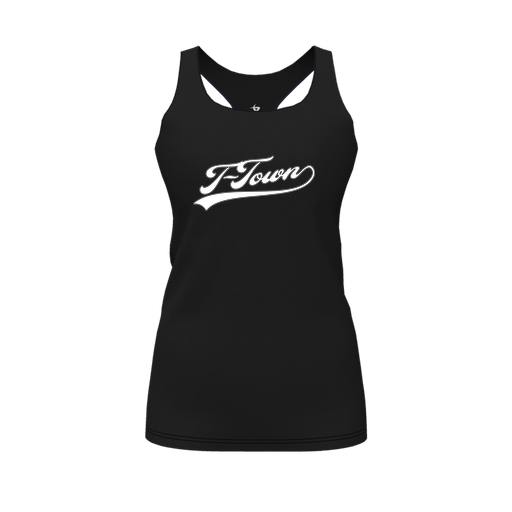 [CUS-DFW-RCBK-PER-BLK-FYS-LOGO1] Racerback Tank Top (Female Youth S, Black, Logo 1)