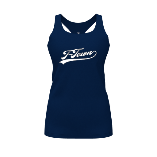 [FT0TRBNV-FYS-LOGO1] Decker Racerback Tank Top (Female Youth S, Navy, Logo 1)