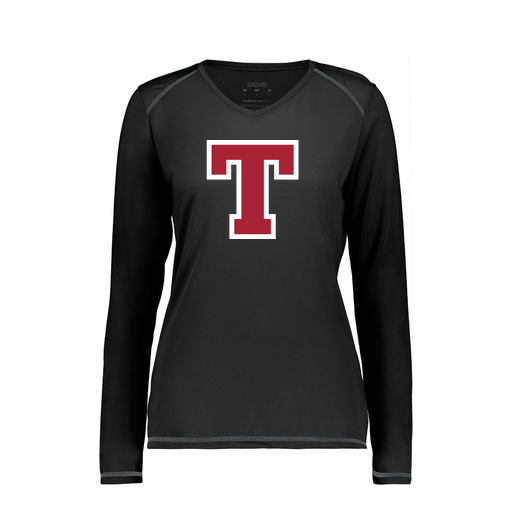 [6847.080.XS-LOGO2] Women's SoftTouch Long Sleeve (Female Adult XS, Black, Logo 2)