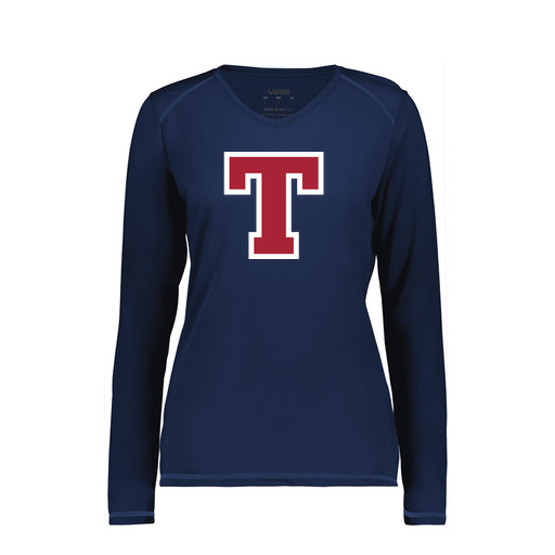 [6847.065.XS-LOGO2] Women's SoftTouch Long Sleeve (Female Adult XS, Navy, Logo 2)