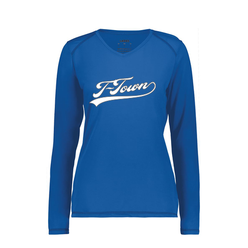 [6847.060.XS-LOGO1] Women's SoftTouch Long Sleeve (Female Adult XS, Royal, Logo 1)