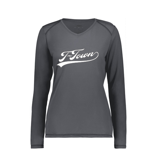[6847.98D.XS-LOGO1] Women's SoftTouch Long Sleeve (Female Adult XS, Gray, Logo 1)
