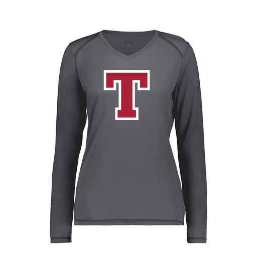 [6847.98D.XS-LOGO2] Women's SoftTouch Long Sleeve (Female Adult XS, Gray, Logo 2)