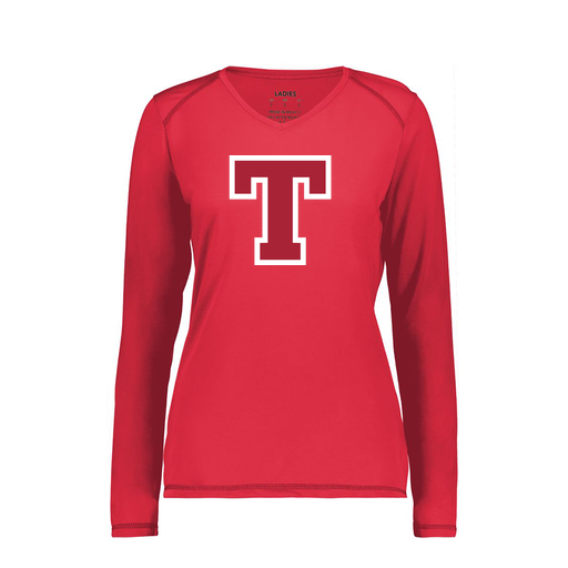 [6847.083.XS-LOGO2] Women's SoftTouch Long Sleeve (Female Adult XS, Red, Logo 2)