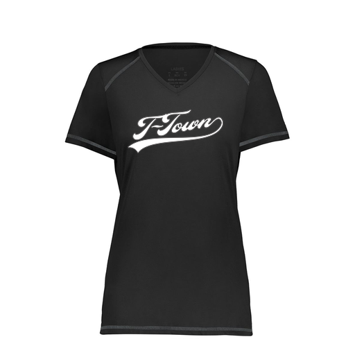 [6844.080.XS-LOGO1] Women's SoftTouch Short Sleeve (Female Adult XS, Black, Logo 1)
