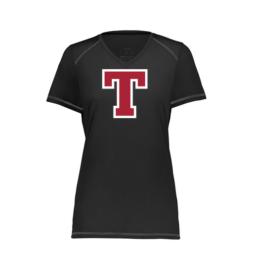 [6844.080.XS-LOGO2] Women's SoftTouch Short Sleeve (Female Adult XS, Black, Logo 2)