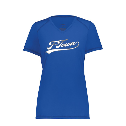 [6844.060.XS-LOGO1] Women's SoftTouch Short Sleeve (Female Adult XS, Royal, Logo 1)