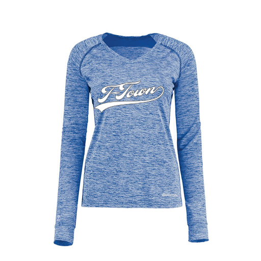 [222770.U55.XS-LOGO1] Ladies Electric Long Sleeve Shirt (Female Adult XS, Royal, Logo 1)