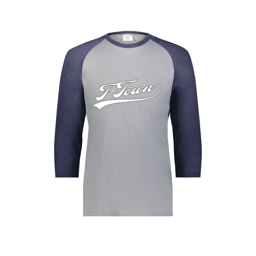 [6880.29V.S-LOGO1] Youth Vintage 3/4 T-Shirt (Youth S, Navy, Logo 1)