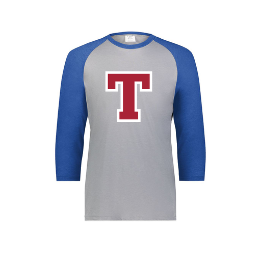 [6880.28V.S-LOGO2] Youth Vintage 3/4 T-Shirt (Youth S, Royal, Logo 2)