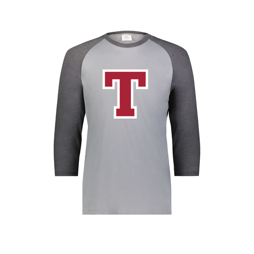 [6880.30V.S-LOGO2] Youth Vintage 3/4 T-Shirt (Youth S, Gray, Logo 2)