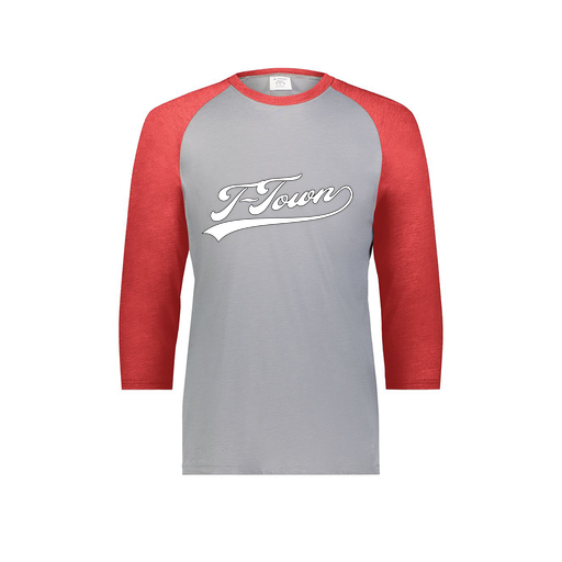 [6880.27V.S-LOGO1] Youth Vintage 3/4 T-Shirt (Youth S, Red, Logo 1)