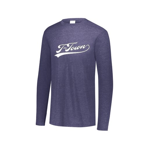 [3075.U22.XS-LOGO1] Decker Men's Tri-Blend T-Shirt - Long Sleeve (Adult XS, Navy, Logo 1)