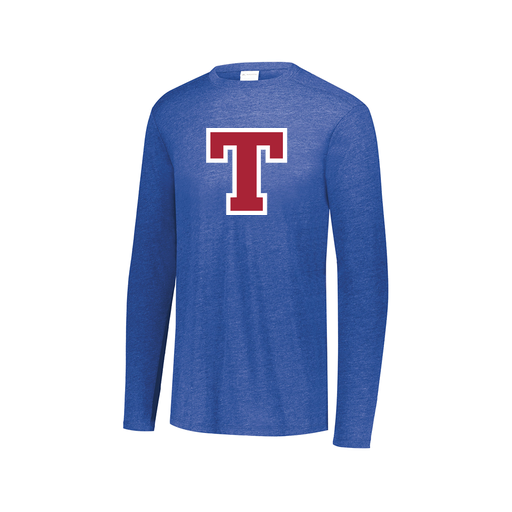 [FTLCUBRY-AXS-LOGO2] Decker Men's Tri-Blend T-Shirt - Long Sleeve (Adult XS, Royal, Logo 2)