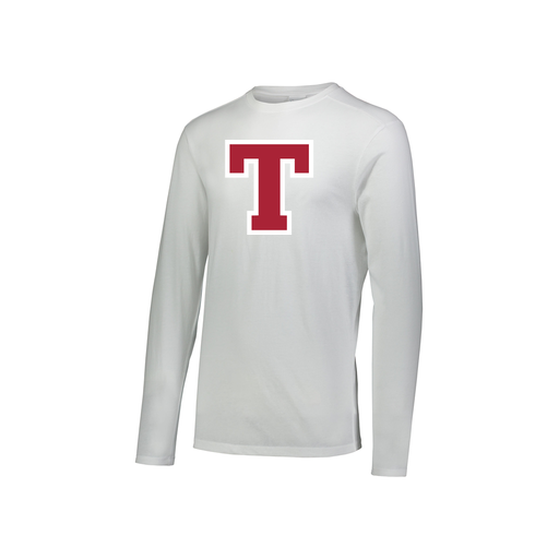 [3076.005.S-LOGO2] Youth LS Ultra-blend T-Shirt (Youth S, White, Logo 2)