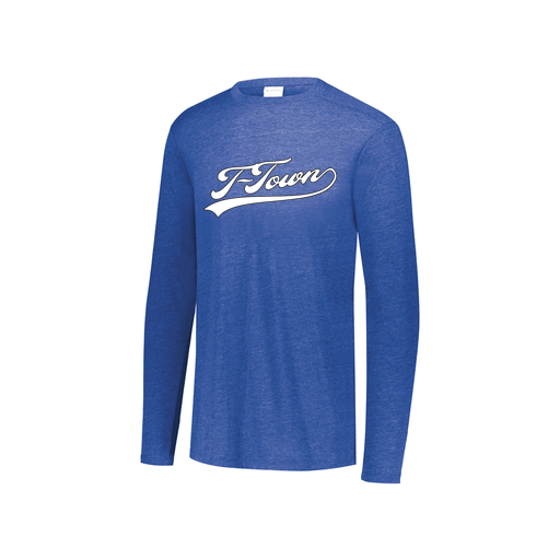 [FTLCUBRY-YS-LOGO1] Decker Youth Tri-Blend T-Shirt - Long Sleeve (Youth S, Royal, Logo 1)
