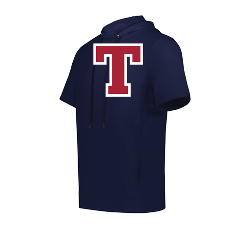[222605.065.S-LOGO2] YOUTH VENTURA SOFT KNIT SHORT SLEEVE HOODIE (Youth S, Navy, Logo 2)